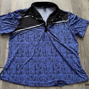 DKNY Golf purple and black shirt. Size XL polo with buttons